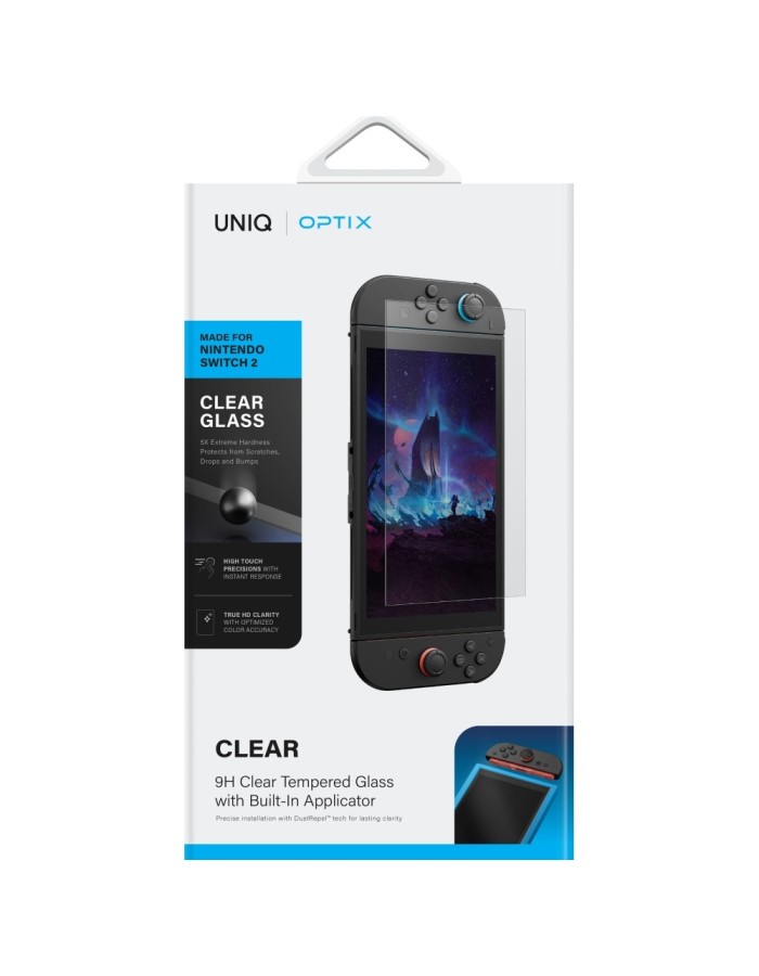 Uniq Optix Clear Tempered Glass for Nintendo Switch 2 Uniq Optix Clear Tempered Glass for Nintendo Switch 2