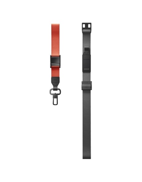 Uniq Vista 2-in-1 phone lanyard - black and orange Uniq Vista 2-in-1 phone lanyard - black and orange