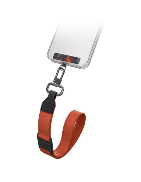 Uniq Vista 2-in-1 phone lanyard - black and orange Uniq Vista 2-in-1 phone lanyard - black and orange