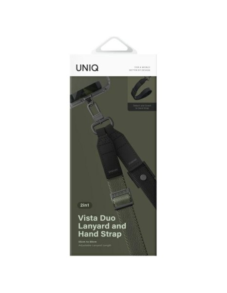 Uniq Vista 2-in-1 phone lanyard - green and black Uniq Vista 2-in-1 phone lanyard - green and black