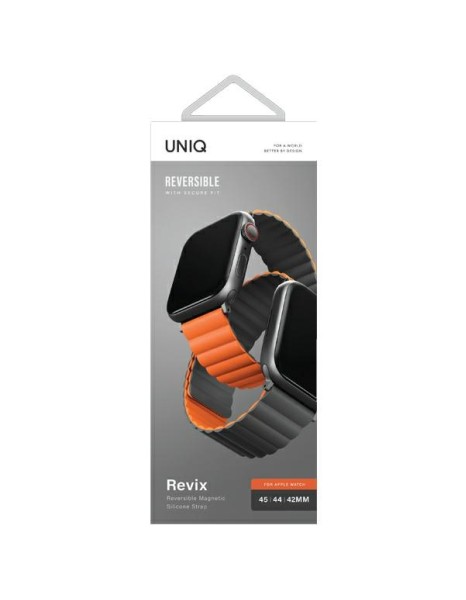 Uniq Revix Magnetic Strap for Apple Watch 42 / 44 / 45 / 49 mm - Black and Orange Uniq Revix Magnetic Strap for Apple Watch 42 / 44 / 45 / 49 mm - Black and Orange