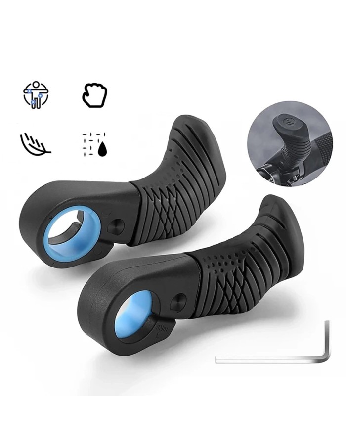 Wozinsky WGR-M22 MTB Bike Grips 22.2 mm Ergonomic Thumb Grips - Black