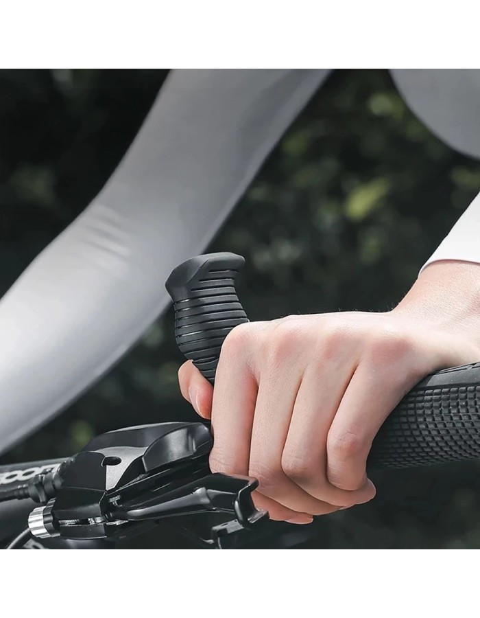 Wozinsky WGR-M22 MTB Bike Grips 22.2 mm Ergonomic Thumb Grips - Black