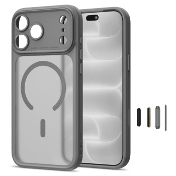 Tech-Protect MagPeak MagSafe CC Case for iPhone 18 Pro / 17 Pro - matte grey
