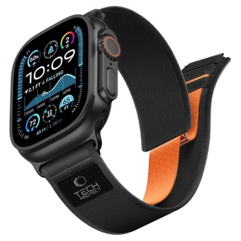 Tech-Protect Nylon Elite Band for Apple Watch 44 / 45 / 46 / 49 mm - black-orange
