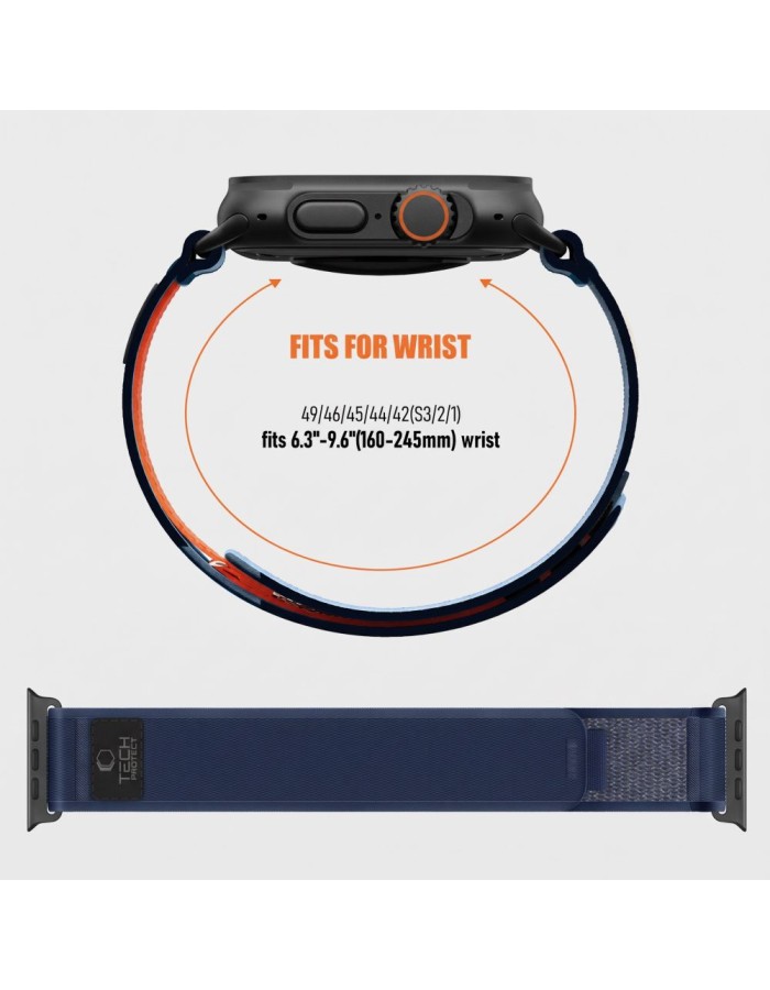 Tech-Protect Nylon Elite Band for Apple Watch 44 / 45 / 46 / 49 mm - navy-orange Tech-Protect Nylon Elite Band for Apple Watch 44 / 45 / 46 / 49 mm - navy-orange