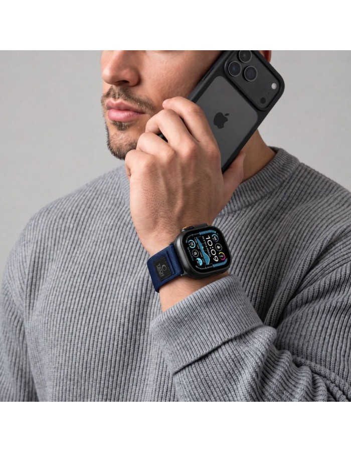 Tech-Protect Nylon Elite Band for Apple Watch 44 / 45 / 46 / 49 mm - navy-orange Tech-Protect Nylon Elite Band for Apple Watch 44 / 45 / 46 / 49 mm - navy-orange