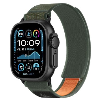 Tech-Protect Nylon Elite Band for Apple Watch 44 / 45 / 46 / 49 mm - green-orange