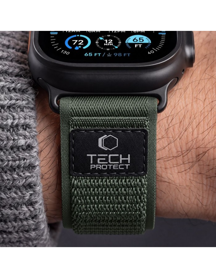 Tech-Protect Nylon Elite Band for Apple Watch 44 / 45 / 46 / 49 mm - green-orange Tech-Protect Nylon Elite Band for Apple Watch 44 / 45 / 46 / 49 mm - green-orange
