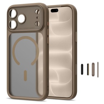 Tech-Protect MagPeak MagSafe CC Case for iPhone 18 Pro / 17 Pro - matte beige