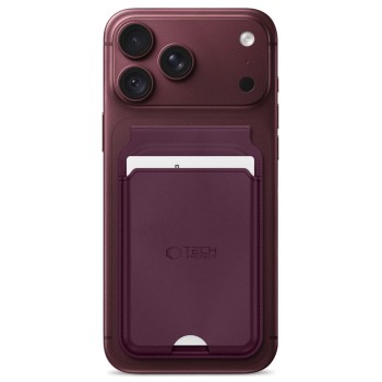 Tech-Protect MagWallet Stand MagSafe Magnetic Phone Wallet - Burgundy