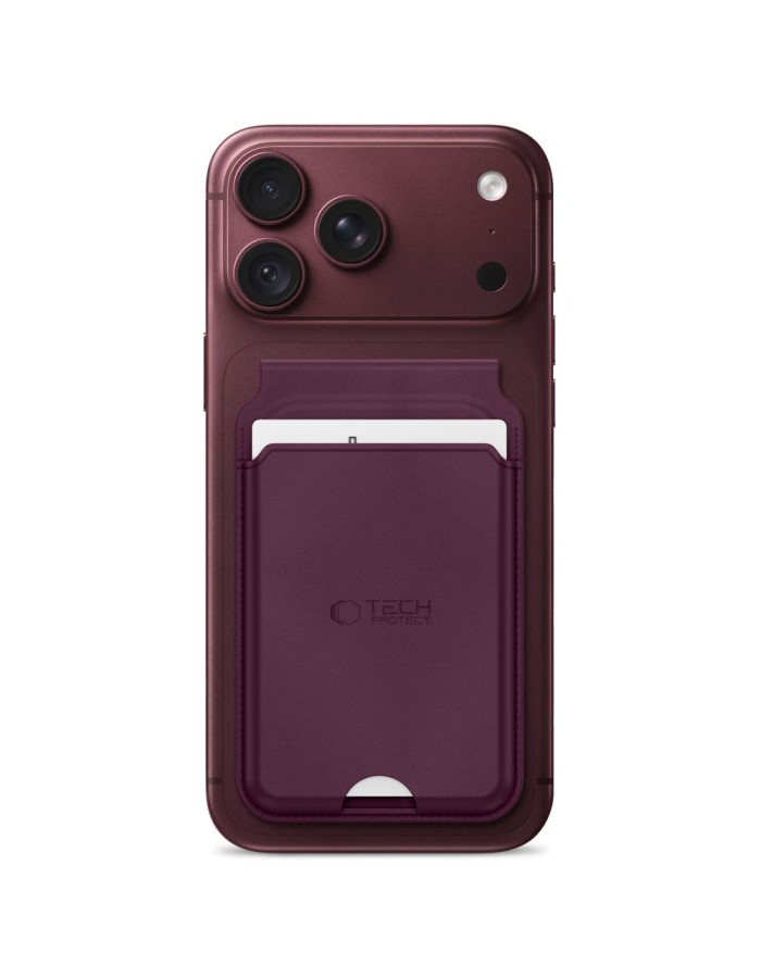 Tech-Protect MagWallet Stand MagSafe Magnetic Phone Wallet - Burgundy Tech-Protect MagWallet Stand MagSafe Magnetic Phone Wallet - Burgundy