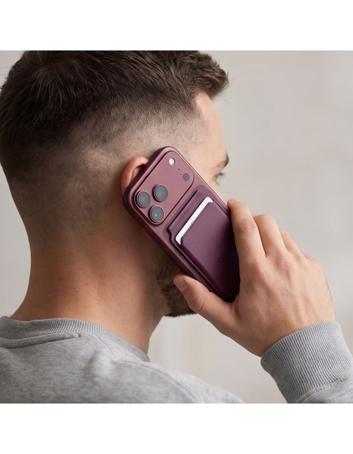 Tech-Protect MagWallet Stand MagSafe Magnetic Phone Wallet - Burgundy Tech-Protect MagWallet Stand MagSafe Magnetic Phone Wallet - Burgundy