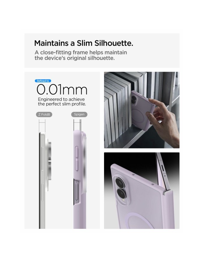Spigen AirSkin Zero MagFit Case for Samsung Galaxy Z Fold 8 - light purple matte