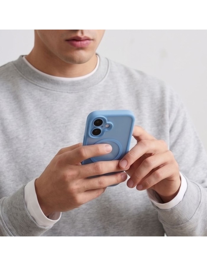 Tech-Protect MagPeak MagSafe CC Case for iPhone 17 - Matte Blue