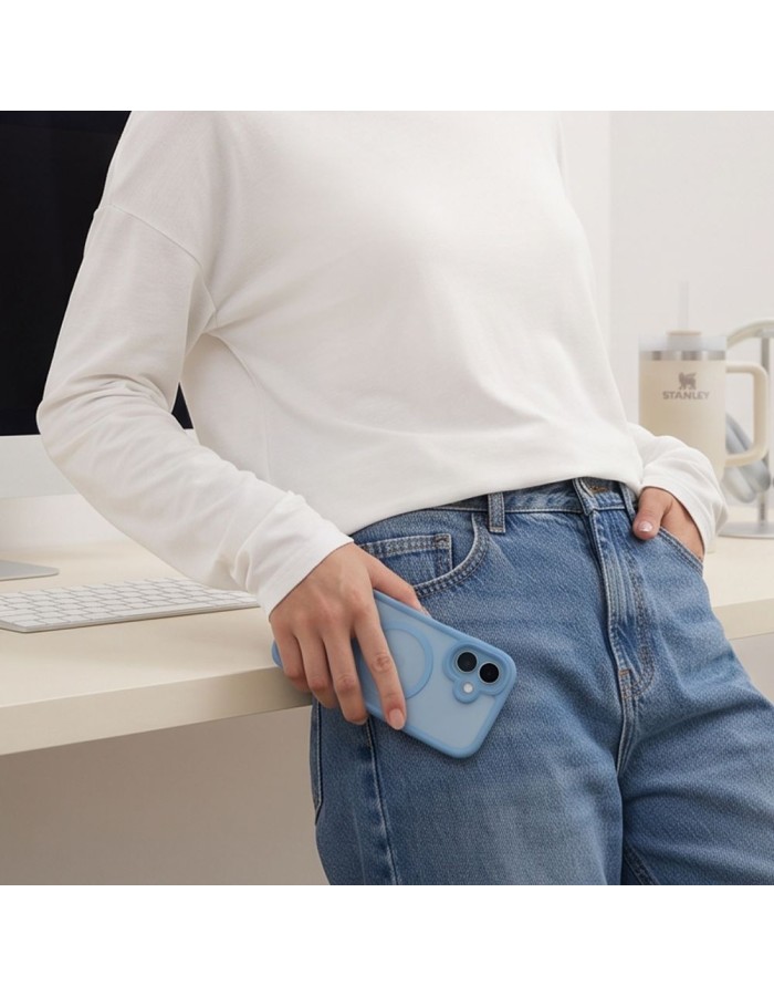 Tech-Protect MagPeak MagSafe CC Case for iPhone 17 - Matte Blue