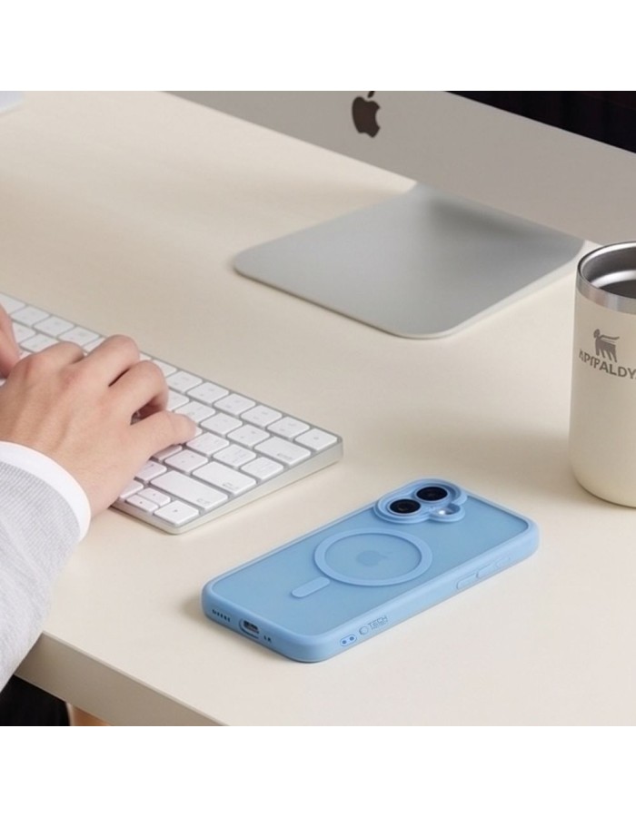Tech-Protect MagPeak MagSafe CC Case for iPhone 17 - Matte Blue