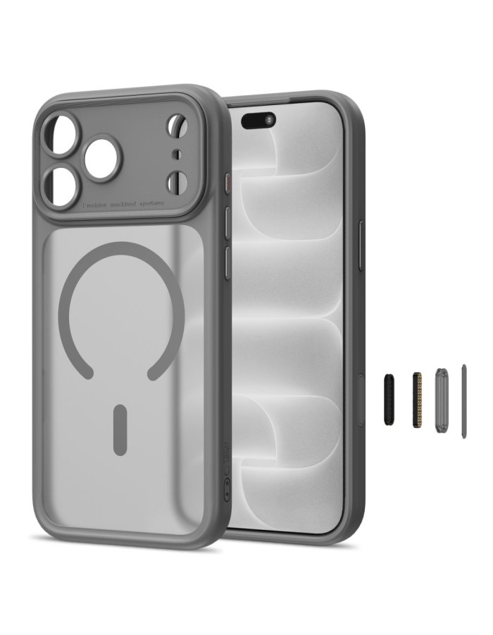 Tech-Protect MagPeak MagSafe CC Case for iPhone 18 Pro Max / 17 Pro Max - Matte Grey