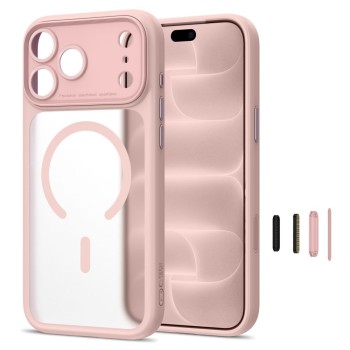 Tech-Protect MagPeak MagSafe CC Case for iPhone 18 Pro / 17 Pro - Matte Pink