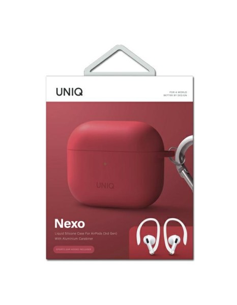 Uniq Nexo case for AirPods 3 + Ear Hooks Silicone - red Uniq Nexo case for AirPods 3 + Ear Hooks Silicone - red