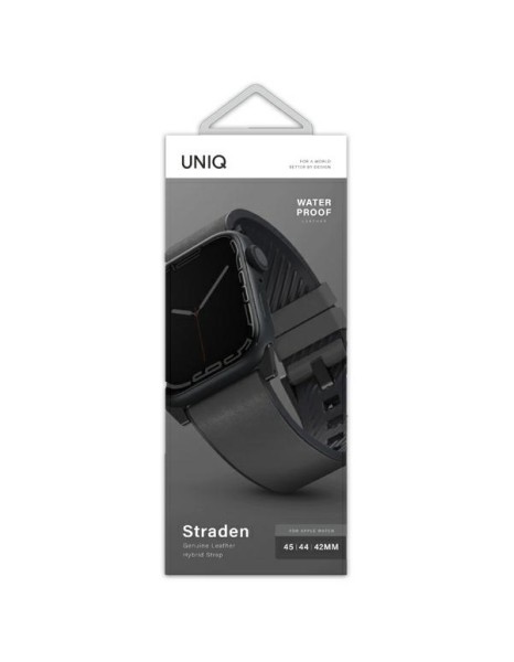Uniq Straden Leather Hybrid Strap for Apple Watch 1/2/3/4/5/6/7/8/SE/SE2/Ultra 42/44/45/49mm - Gray Uniq Straden Leather Hybrid Strap for Apple Watch 1/2/3/4/5/6/7/8/SE/SE2/Ultra 42/44/45/49mm - Gray
