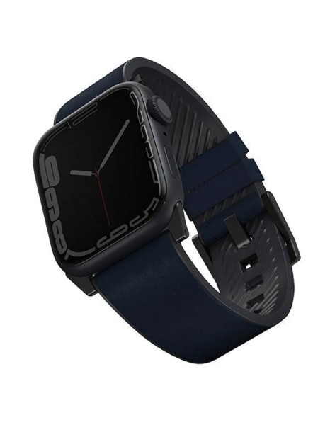 Uniq Straden Leather Hybrid Strap for Apple Watch 1/2/3/4/5/6/7/8/SE/SE2/Ultra 42/44/45/49mm - blue Uniq Straden Leather Hybrid Strap for Apple Watch 1/2/3/4/5/6/7/8/SE/SE2/Ultra 42/44/45/49mm - blue
