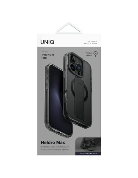 Uniq Heldro Max iPhone 16 Pro 6.3" Magclick Charging Case Black/Vapour Smoke Uniq Heldro Max iPhone 16 Pro 6.3" Magclick Charging Case Black/Vapour Smoke