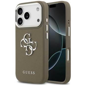 Guess Grained Big 4G Classic Logo Case for iPhone 17 Pro - Brown