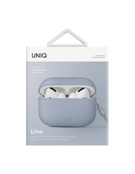Uniq Lino Silicone AirPods Pro 2 Case - Blue Uniq Lino Silicone AirPods Pro 2 Case - Blue