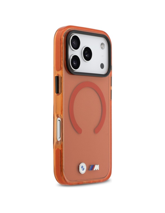 BMW M IML Shockproof Metal Logos MagSafe Case for iPhone 17 Pro Max - Pro Orange