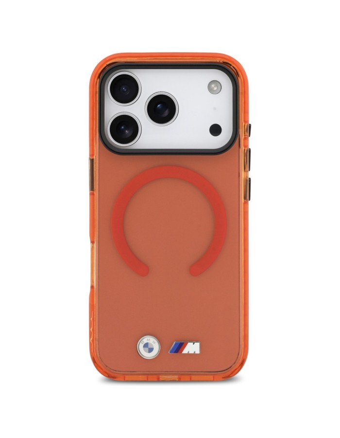 BMW M IML Shockproof Metal Logos MagSafe Case for iPhone 17 Pro - Pro Orange