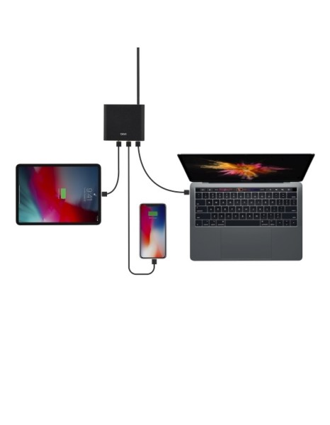 HUB Uniq Surge LITHOS Collective 90W 2xUSB-A QC 3.0 / 2xUSB-C PD 3.0 - black HUB Uniq Surge LITHOS Collective 90W 2xUSB-A QC 3.0 / 2xUSB-C PD 3.0 - black