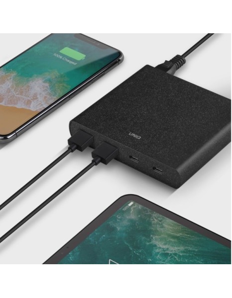 HUB Uniq Surge LITHOS Collective 90W 2xUSB-A QC 3.0 / 2xUSB-C PD 3.0 - black HUB Uniq Surge LITHOS Collective 90W 2xUSB-A QC 3.0 / 2xUSB-C PD 3.0 - black