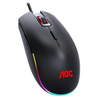 AOC MOUSE GAMING GM500, USB 2.0, 1.8M, 5000 DPI, AMDIDEXTROUS, 8 BUTTONS, AOC G-TOOLS, BLACK-RED, 2 YW