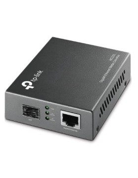 TP-LINK MC220L MEDIA CONVERTER, 1 X GIGABIT SFP PORT, 1 X 10/100/1000 RJ45 PORT, MULTI-MODE/SINGLE-MODE SFP MODULE, UTP CATEGORY 5, 5E, 6 CABLE, PWR, LINK/ACT