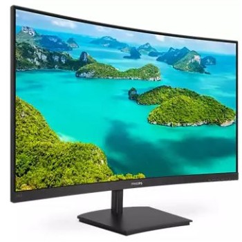 PHILIPS MONITOR 23.8'', HOME, F, VA, CURVED, FHD 1920 X 1080, 75Hz, 4MS, 250CD/M2, TILT, VESA, VGA, HDMI, 3YW, BLACK
