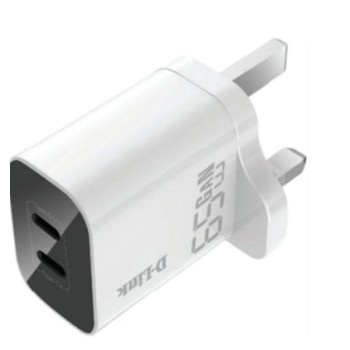 DLINK AC/DC ADAPTOR USB-C X 2 GaN GEN 3 65W