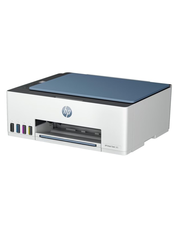 HP PRINTER ALL IN ONE INKJET COLOR SMART TANK HOME - OFFICE 585 A4, PRINT, SCAN, COPY, 22PPM(B), 16PPM(C), 4800 x 1200DPI, 100P TRAY, DC: 3K, 4 BOTTLES INK, WIFI, 1YW, BLUE SCANNER PLATE, GET 3YW EXT FREE, CASHBACK 20€ UNTIL 31/07 HP PRINTER ALL IN ONE INKJET COLOR SMART TANK HOME - OFFICE 585 A4, PRINT, SCAN, COPY, 22PPM(B), 16PPM(C), 4800 x 1200DPI, 100P TRAY, DC: 3K, 4 BOTTLES INK, WIFI, 1YW, BLUE SCANNER PLATE, GET 3YW EXT FREE, CASHBACK 20€ UNTIL 31/07