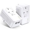 TP-LINK POWERLINE AV1000, PASSTHROUGH, TWIN PACK, 2 X GIGABIT PORT, 128-BIT AES ENCRYPTION, PLUG AND PLAY, UK PLUG