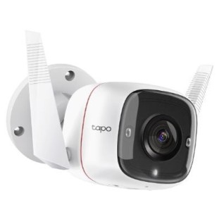 TP-LINK IP CAMERA OUTDOOR, WIRELESS 2.4GhZ, 3MP, 2 X EXTERNAL ANTENNAS, 1 X ETHERNET PORT, MOTION DETECTION AND NOTIFICATIONS, SOUND AND LIGHT ALARM, REMOTE CONTROL, TWO-WAY AUDIO, SHARING TO SOCIAL MEDIAS, VOICE CONTROL