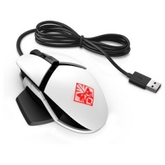 HP MOUSE OMEN GAMING REACTOR, USB, 6 BUTTONS, OPTICAL SENSOR FOR PRECISE MOVEMENT ON MOST SURFACES, 0.2MS 3 TIMES FASTER THAN A TRADITIONAL MECHANICAL MOUSE SWITCH, CUSTOM LIGHTING THROUGH OMEN COMMAND CENTER, WHITE/ BLACK