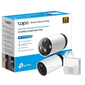 TP-LINK IP 1- CAMERA SYSTEM, SMART WIRE-FREE SECURITY CAMERA, 1-CAMERA SYSTEM, 2K, QHD, 180-DAY BATTERY LIFE, RECHARGEABLE BATTERIES, IP65, TWO WAY AUDIO