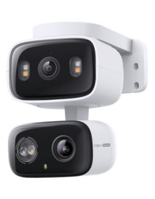 TP-LINK IP CAMERA, INDOOR/OUTDOOR DUAL LENS PAN/TILT SECURITY CAMERA, 2K, 3MP, WI-FI, IP65, GOOGLE ASSISTANT, AMAZON ALEXA, SAMSUNG SMARTTHINGS