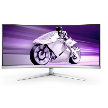 PHILIPS MONITOR 34'', EVNIA, GAMING, CURVED, CUR QD OLED, G, 3440x1440, 175 Hz, 0.03 MS, 32:9, G-SYNC, AMD FREESYNC™ TECHNOLOGY-PREMIUM PRO, SPEAKERS, HEIGHT ADJUSTABLE, SWIVEL, TILT, HDMI X 2, DP X 1, USB-C, USB HUB, WHITE, 3YW