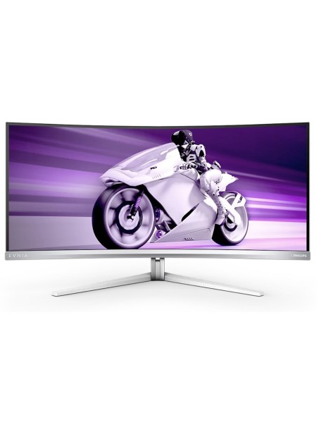 PHILIPS MONITOR 34'', EVNIA, GAMING, CURVED, CUR QD OLED, G, 3440x1440, 175 Hz, 0.03 MS, 32:9, G-SYNC, AMD FREESYNC™ TECHNOLOGY-PREMIUM PRO, SPEAKERS, HEIGHT ADJUSTABLE, SWIVEL, TILT, HDMI X 2, DP X 1, USB-C, USB HUB, WHITE, 3YW
