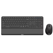 PHILIPS WIRELESS KEYBOARD-MOUSE COMBO, 2.4 GHz WIRELESS, BLUETOOTH 3.0/5.0, DETACHABLE PALM REST, 110 KEYS, 3200 DPI, BLACK