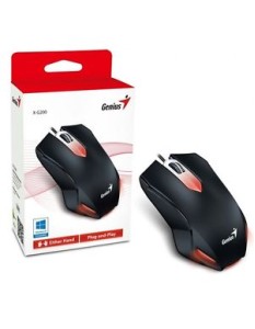 GENIUS MOUSE WIRED USB UX-G200, GAMING, CALM, 1000DPI, OPTICAL, 3-BUTTONS WITH GAMER SCROLL, GREAT FOR EITHER HAND, CABLE LENGTH 1.5M, WINDOWS / MAC, BLACK WITH RED LED ILLUMINATION GENIUS MOUSE WIRED USB UX-G200, GAMING, CALM, 1000DPI, OPTICAL, 3-BUTTONS WITH GAMER SCROLL, GREAT FOR EITHER HAND, CABLE LENGTH 1.5M, WINDOWS / MAC, BLACK WITH RED LED ILLUMINATION