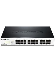 DLINK SWITCH 24PORT GIGABIT LAN PORTS, UNMANAGED, PLUG &amp; PLAY, AUTO MDI/MDIX, GREEN TECHNOLOGY, METAL CASE, FANLESS, DESKTOP / RACKMOUNT