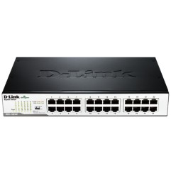 DLINK SWITCH 24PORT GIGABIT LAN PORTS, UNMANAGED, PLUG &amp; PLAY, AUTO MDI/MDIX, GREEN TECHNOLOGY, METAL CASE, FANLESS, DESKTOP / RACKMOUNT