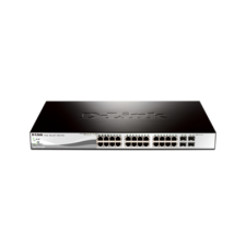 DLINK SWITCH 24PORT PoE+ WEB SMART GIGABIT LAN PORTS, 4x GIGABIT SFP PORTS, PoE BUDGET 193W, MANAGED L2, VLAN, AUTO MDI/MDIX, 3x SMART FANS, 19'' RACKMOUNT, 1U, METAL CASE, 5YW